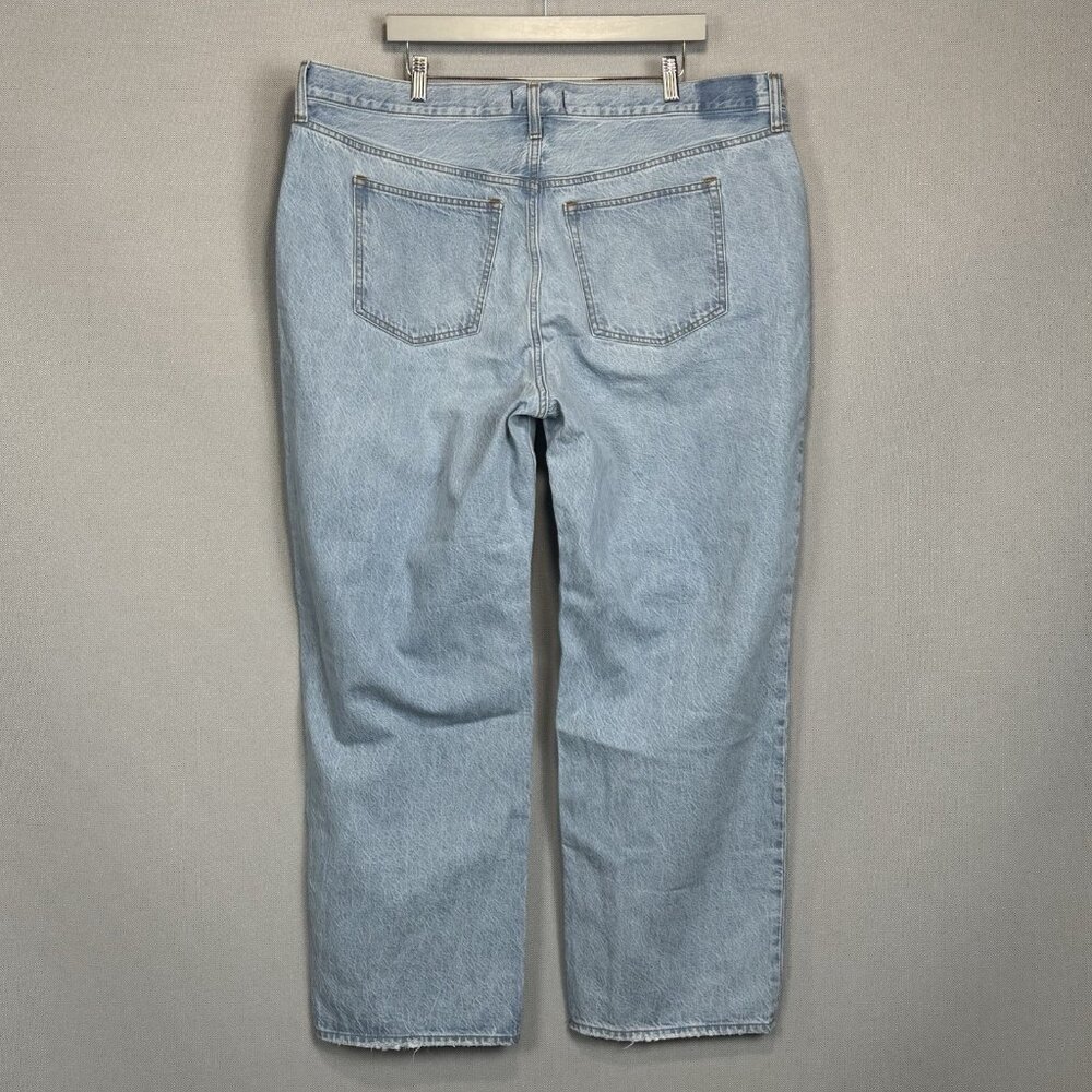 Abercrombie Fitch The Loose Jeans Women 35/20R High Rise Distressed Light Wash - Picture 2 of 12